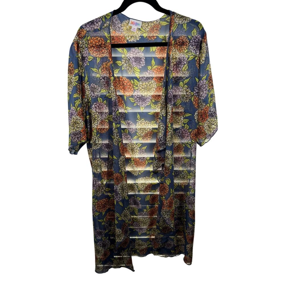 Copied - LulaRoe - Shirley - M - Floral Multicolor Sheer Coverup